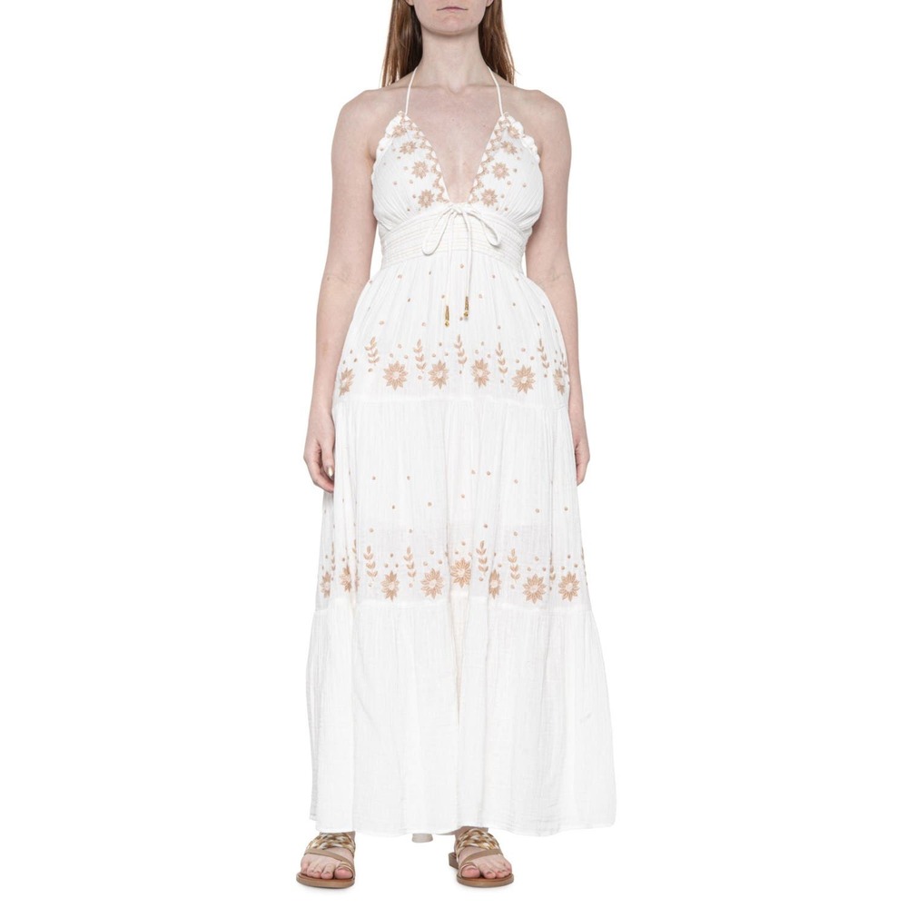Free People Women's Ivory Real Love Embroidered Maxi Dress Size XL NEW - Picture 7 of 8